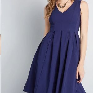 Modcloth Navy Fit and Flare Dress